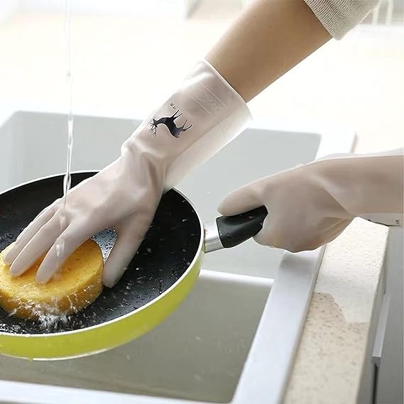 wolpin Hand Gloves for Dishwashing