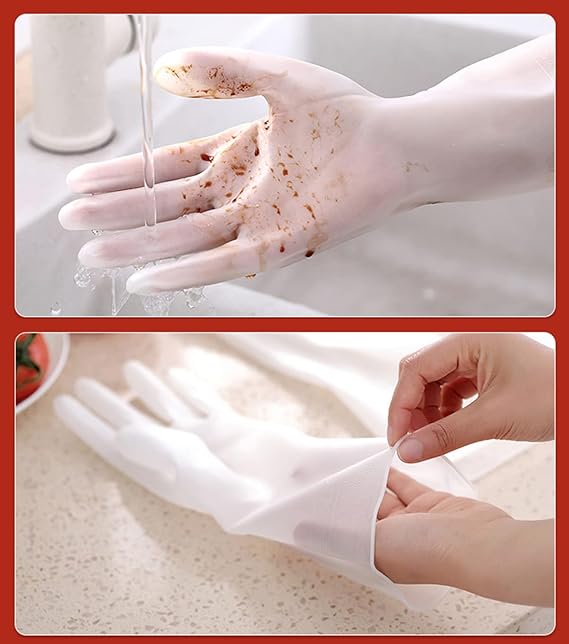 wolpin Hand Gloves for Dishwashing