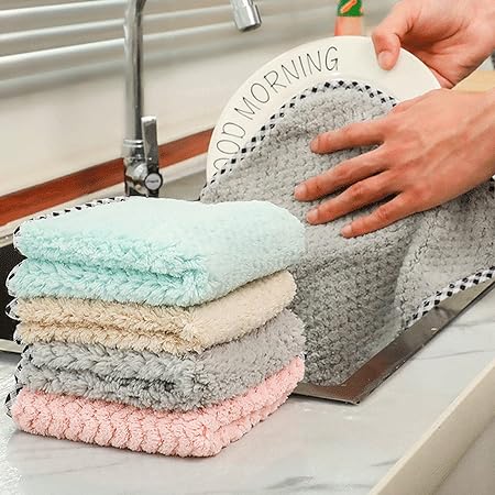 wolpin Microfiber Cleaning Clothes, Pack of 5