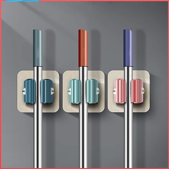 wolpin Mop Holder Self Adhesive Hooks, Pack of 3