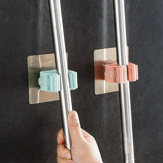 wolpin Mop Holder Self Adhesive Hooks, Pack of 3