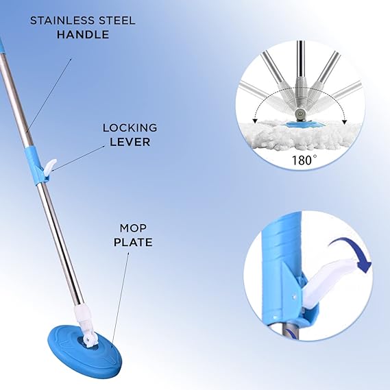Zureni 42-inch Mop Stick Adjustable Rapid Change Handle
