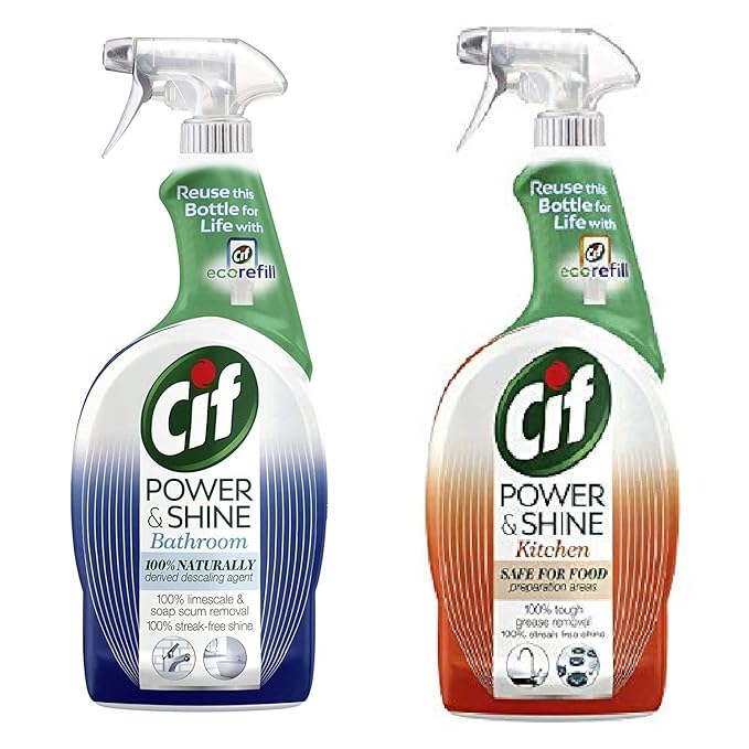 Cif Power & Shine Kitchen & Bathroom Cleaner Combo, Pack of 2