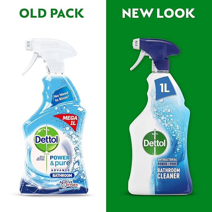 Dettol Bathroom Cleaner Spray Power Pure, Pack of 3