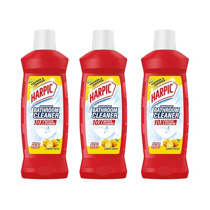 Harpic Lemon Bathroom Cleaner Liquid, Pack of 3