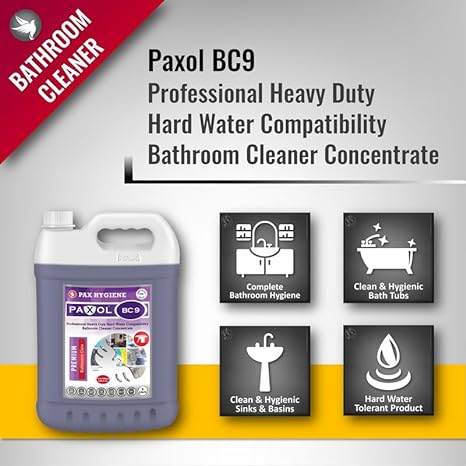 Paxol BC9 Professional Heavy Duty Hard Water Compatible Bathroom Cleaner Concentrate
