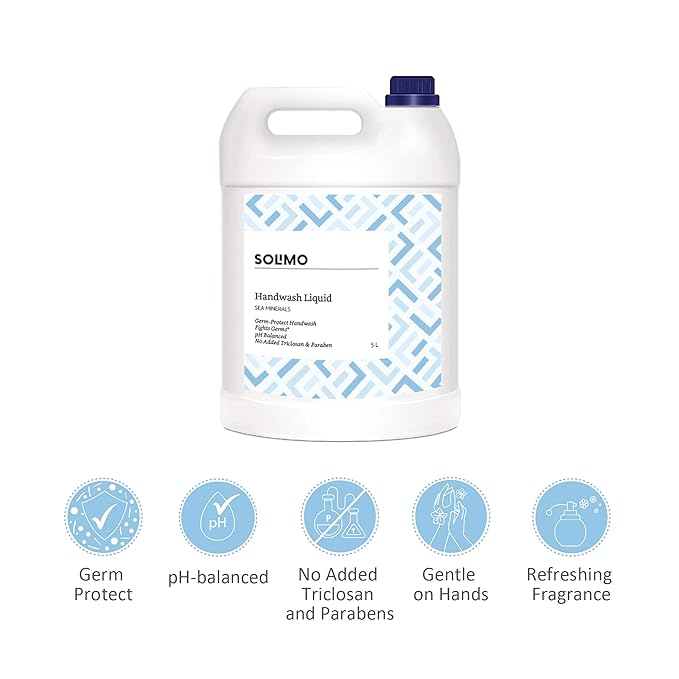 Amazon Brand Solimo Handwash Liquid Refill Can, Sea Minerals