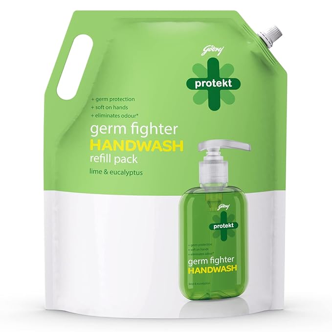 Godrej Protekt Germ Fighter Handwash Refill Pack, Lime & Eucalyptus