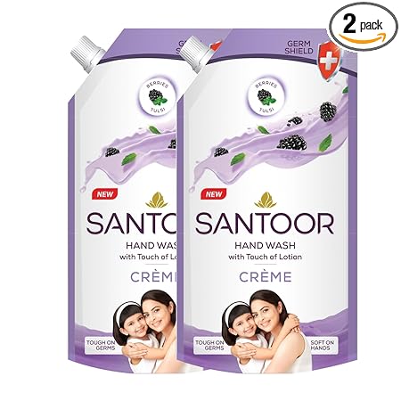 Santoor Creme Berries & Tulsi Handwash, Pack of 2