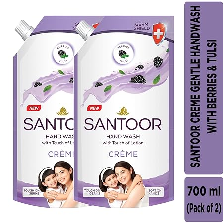 Santoor Creme Berries & Tulsi Handwash, Pack of 2