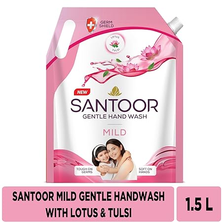 Santoor Mild Gentle Lotus & Tulsi Hand Wash
