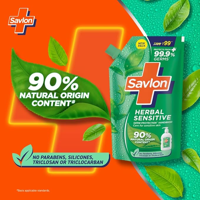 Savlon Herbal Sensitive pH balanced Liquid Handwash Refill Pouch