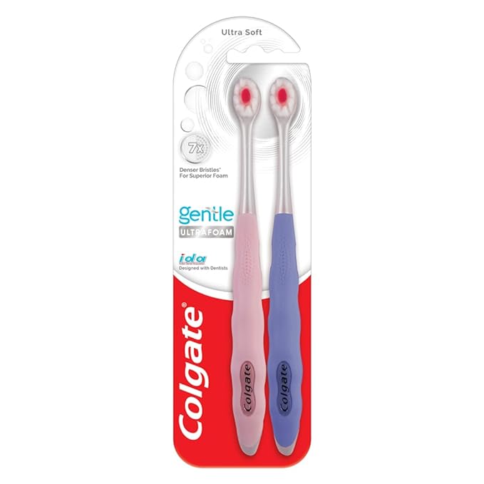 Colgate Gentle UltraFoam Ultra Soft Bristles Manual Toothbrush, Pack of 3