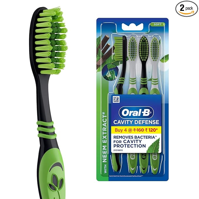 Oral- B 123 Soft manual Toothbrush With Neem Extract, Pack of 4