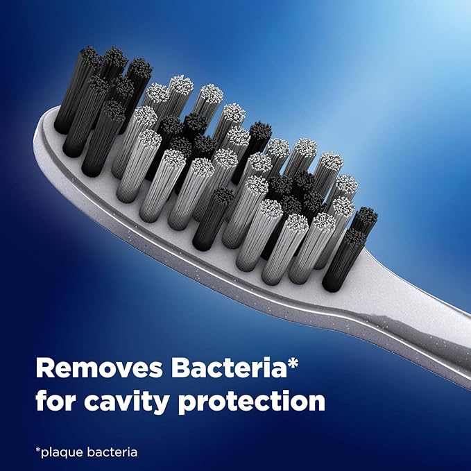 Oral B Cavity Defense 123 Black Manual Toothbrush with charcoal Extarct, Pack of 4
