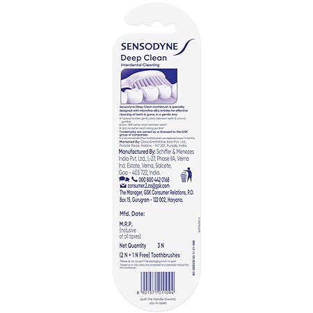 Sensodyne Deep Clean Manual Toothbrush, Pack of 4