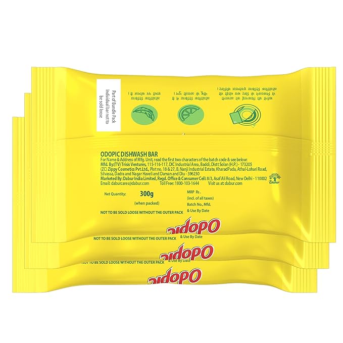DABUR Odopic Dishwash Bar Kitchen Utensil Cleaner (Pack of 3)