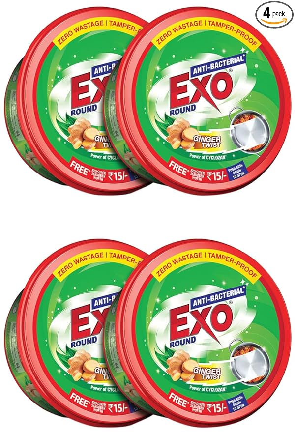 Exo Round Dishwash Bar With Exo Super Scrubber Free (Pack of 2)