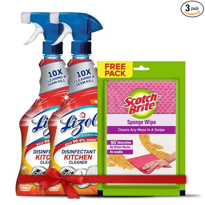 Lizol + Free Scotch Brite-Sponge Wipe, Pack of 2