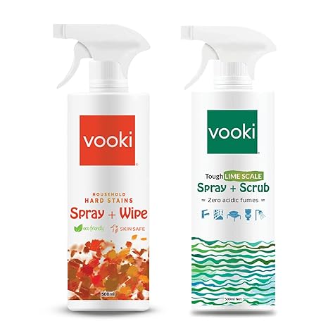 Vooki Ecofriendly Hard Stains Spray and Lime Scale Stain Descaler Remover Spray, Pack of 2