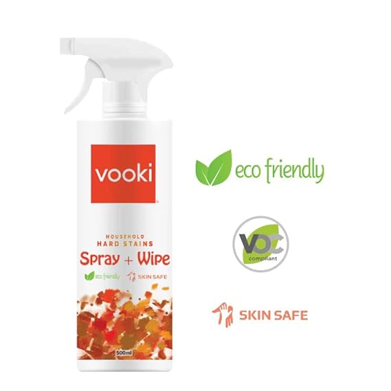 Vooki Ecofriendly Hard Stains Spray and Wipe, Pack of 2