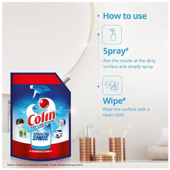 Colin 2L Glass and Surface Cleaner Liquid Spray (Pack of 2)