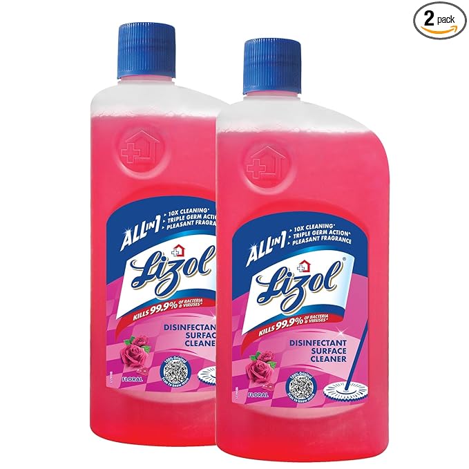 Lizol Floral Disinfectant Surface & Floor Cleaner Liquid, Pack of 2