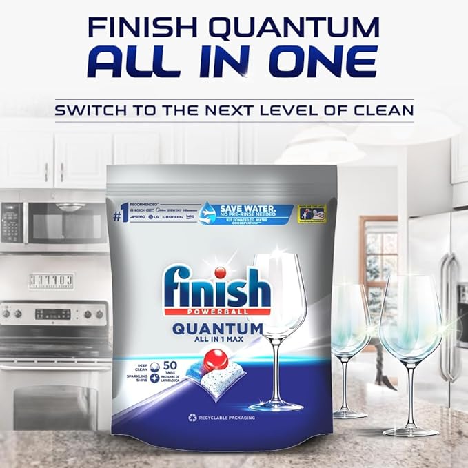 Finish Powerball Quantum All in 1 Max Dishwasher Tablets