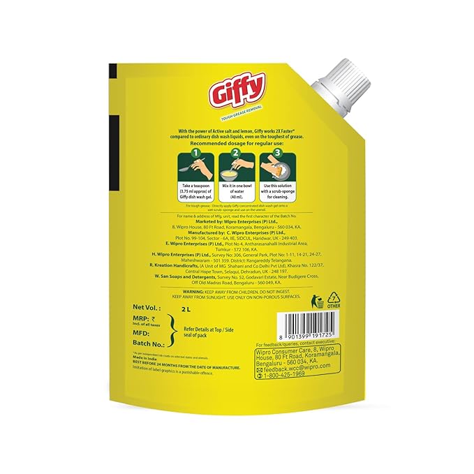 Giffy Liquid Dish Wash Gel Refill Pack