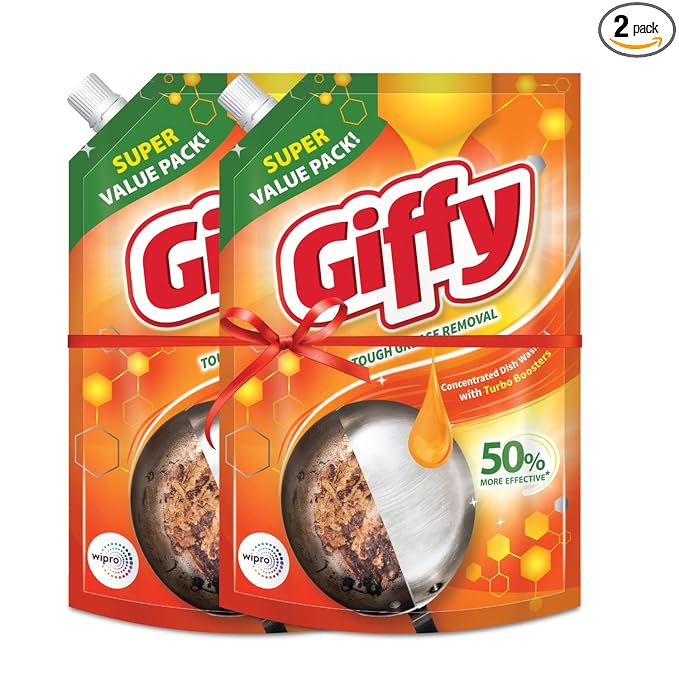 Giffy Liquid Dish Wash Gel with Turbo Boosters (Pack of 2)