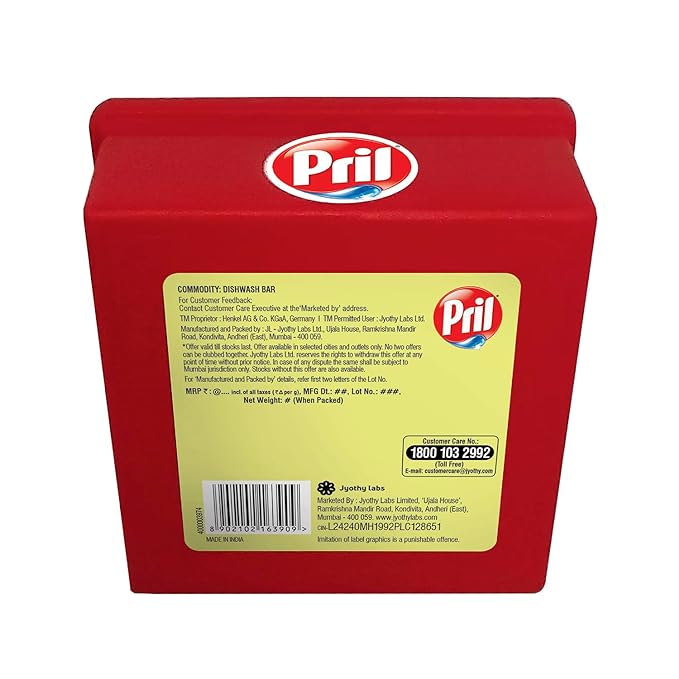 Pril Dishwash Tub Removes Tough stains and Malodour