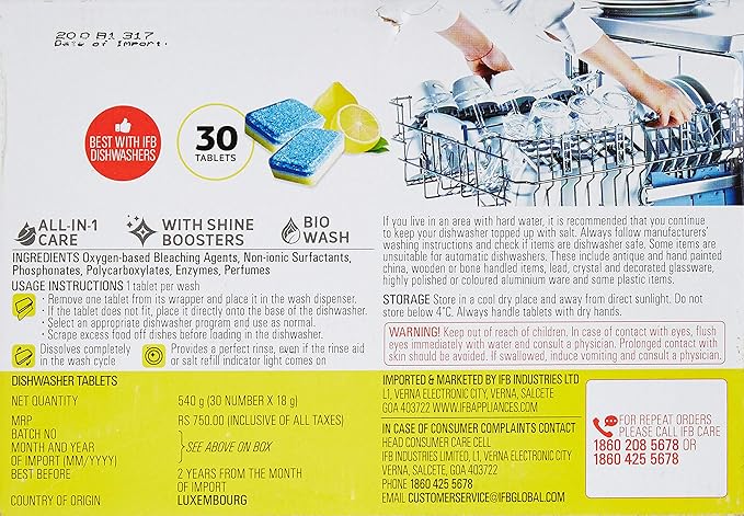 IFB Essentials Dishwasher Tablets Yellow (Pack of 2)