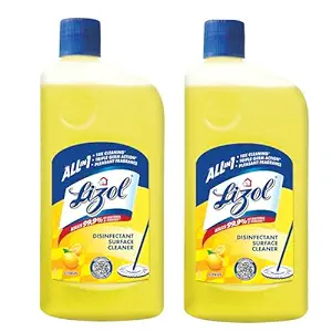 Lizol Disinfectant Surface & Floor Cleaner Liquid, Citrus, Pack of 2
