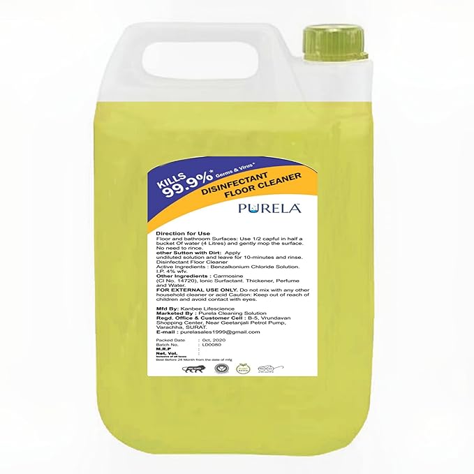 Purela floor cleaner liquid, Kills All Germs & Viruses To Makes Surfaces Safe & Remove Tough Stains, Lemon