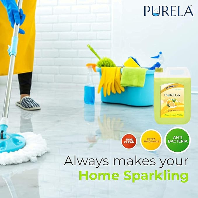 Purela floor cleaner liquid, Kills All Germs & Viruses To Makes Surfaces Safe & Remove Tough Stains, Lemon
