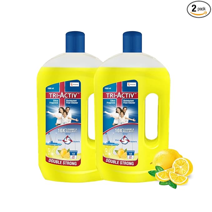 Tri-Activ Double Strong Disinfectant Floor Cleaner, Citrus Fragrance, Pack of 2