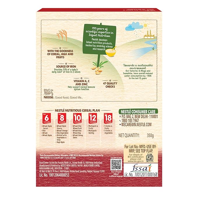 Cerelac Baby Cereal with Milk Stage 2, From 8 to 24 Months (Wheat Apple Cherry)