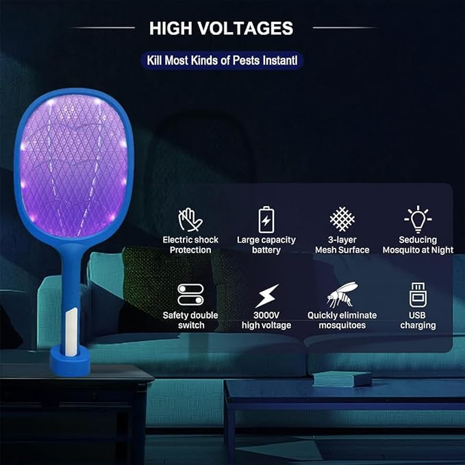 GaxQuly GaxQuly 2 in 1 Mosquito Killer bat Electric Fly Swatter Mosquitos