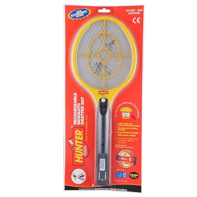 Hunter Brand Mosquito Killer Swatter Zapper Bat Racket Rechargeable