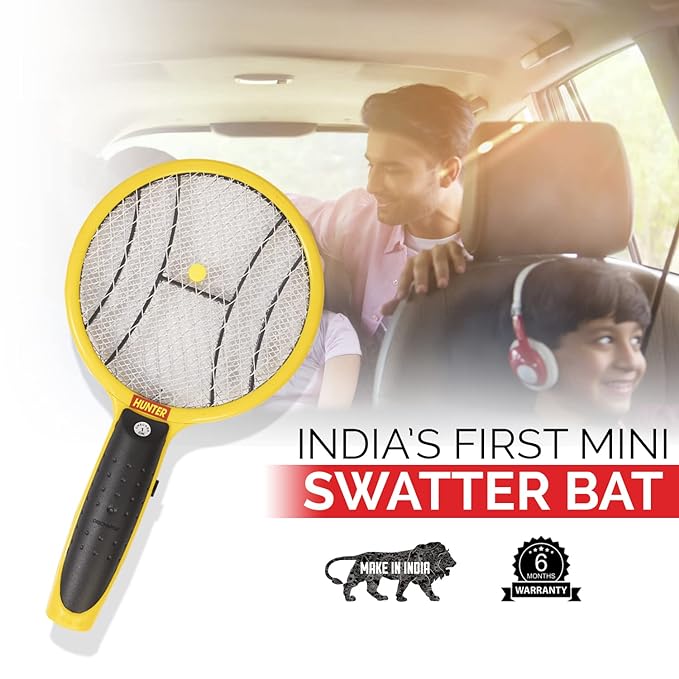 Hunter Mini Battery Operated Electronic Mosquito Fly Swatter Bat for Car