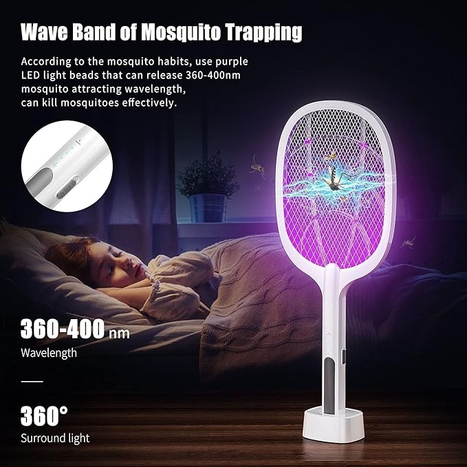 Mosquito Killer Racket Rechargeable Handheld Electric Fly Swatter