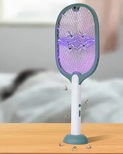 Weird Wolf 2 in 1 UV Light Mosquito Racket Bat with Base Stand