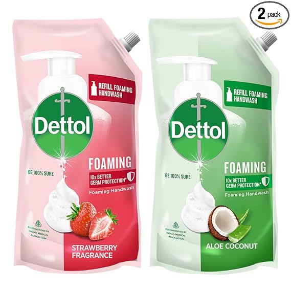 Dettol Foaming Handwash Refill Combo- Strawberry & Aloe coconut, Pack of 2