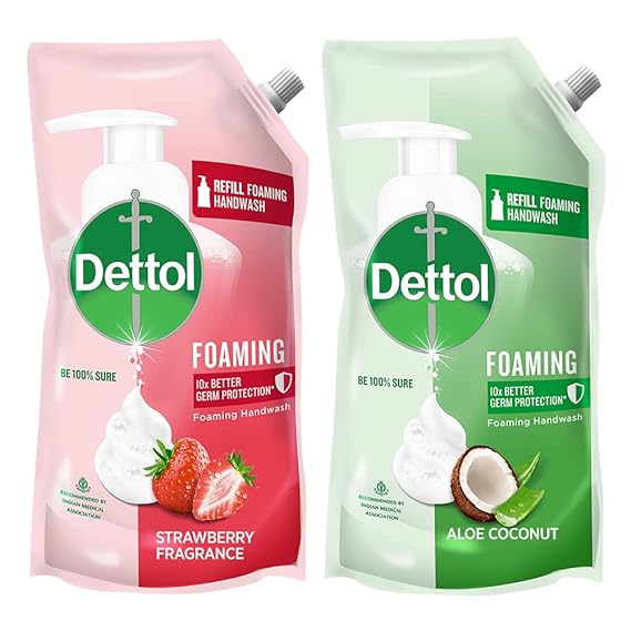 Dettol Foaming Handwash Refill Combo- Strawberry & Aloe coconut, Pack of 2