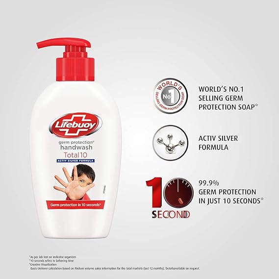 Lifebuoy Total 10 Activ Natural Germ Protection Handwash Refill, Pack of 2