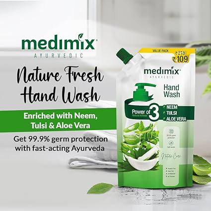 Medimix Ayurvedic Nature Care Hand Wash Refill With Neem, Tulsi & Aloe Vera For Soft & Odour