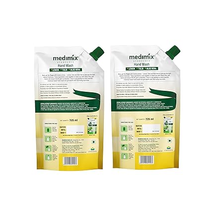 Medimix Ayurvedic Nature Fresh Hand Wash Refill With Lemon, Tulsi & Aloe Vera, Pack of 2