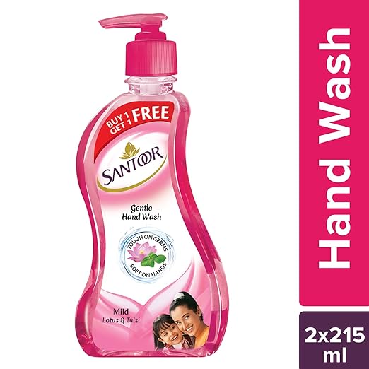 Santoor Mild Gentle Hand Wash with Natural goodness of Lotus & Tulsi Combo