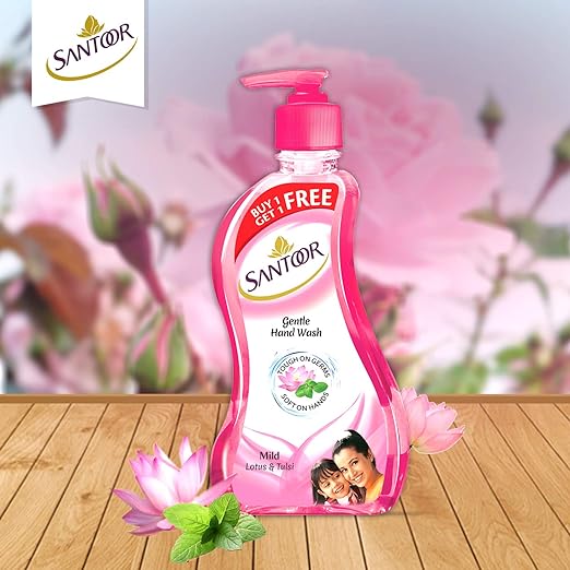 Santoor Mild Gentle Hand Wash with Natural goodness of Lotus & Tulsi Combo