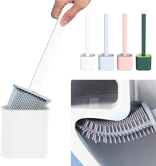 Figment Silicone Water Drop Toilet Brush and Holder Set